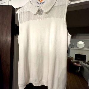 Dot sweater with Peter Pan collar